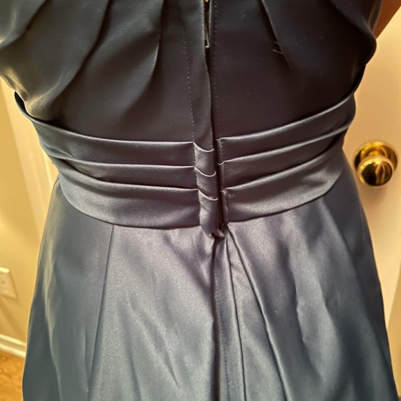 Mori Lee Teal Tea Length Cocktail Dress - Picture 6 of 9